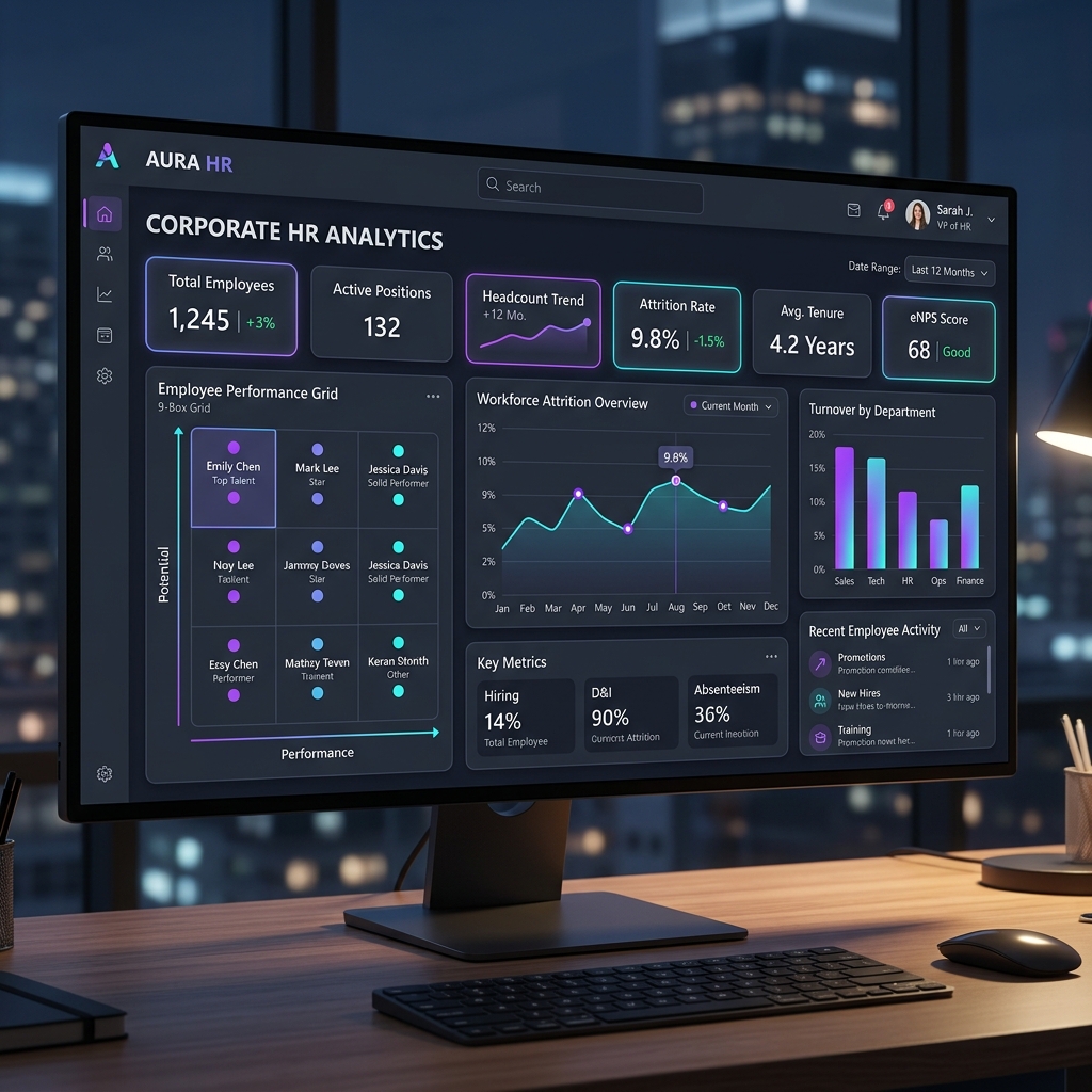 HR Analytics Dashboard Mockup