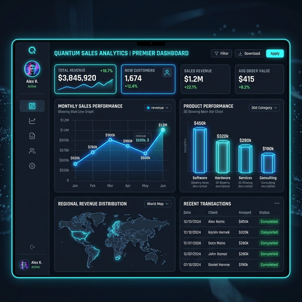 Sales Performance Dashboard Mockup
